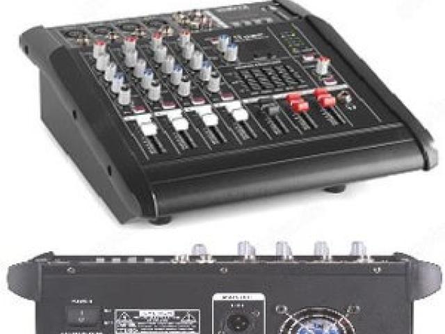 5Kanal Powermixer 1000WATT, Bluetooth-USB-, 16Digital Effekte, PA-Karaoke-DJ-Bühne - 1