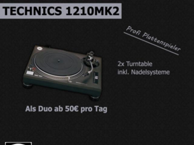 [VERMIETUNG] Plattenspieler Set Turntabel 2x Technics 1210er MK2  MK5 - 1